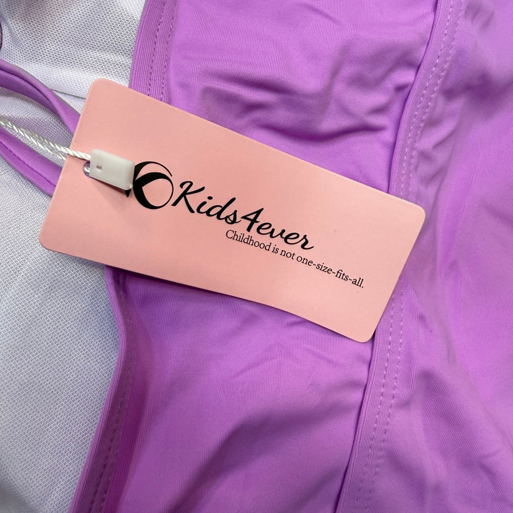 MSRP $23 Kids4ever Girls Light Purple 13-14Y One Piece Swimsuits Contrast Trim