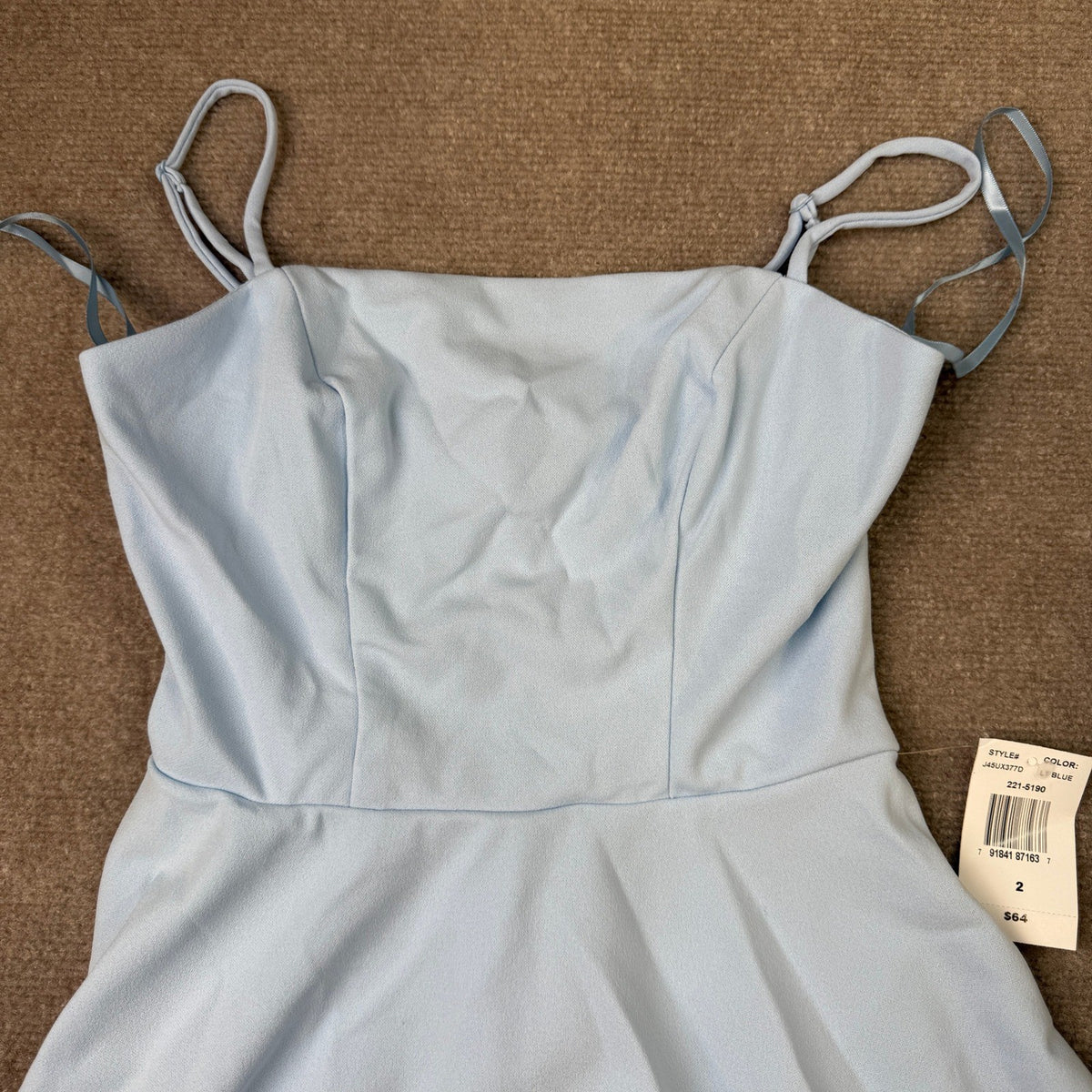 MSRP $64 B. Smart Womens Juniors 2 Light Blue Square Neck Sleeveless Dress