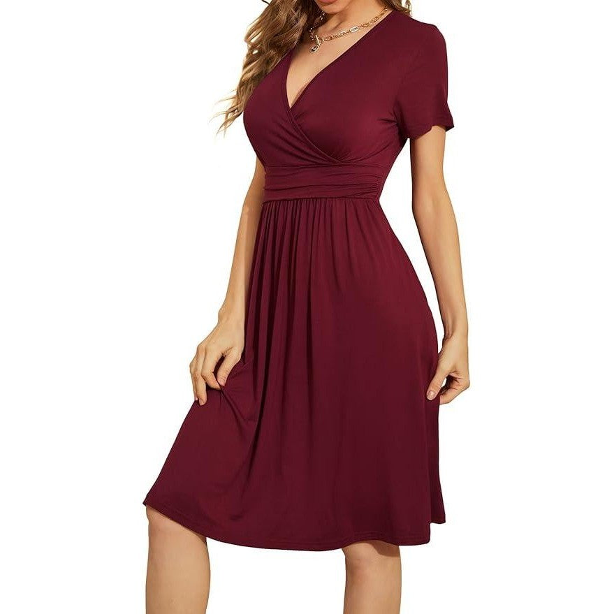 MSRP $44 WEACZZY Women's XL Summer Dress Wrap V-Neck Knee Length Party Casual