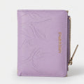 Pakkian Women's Purple Small Wallet Embossed Card Holder Zipper Purse
