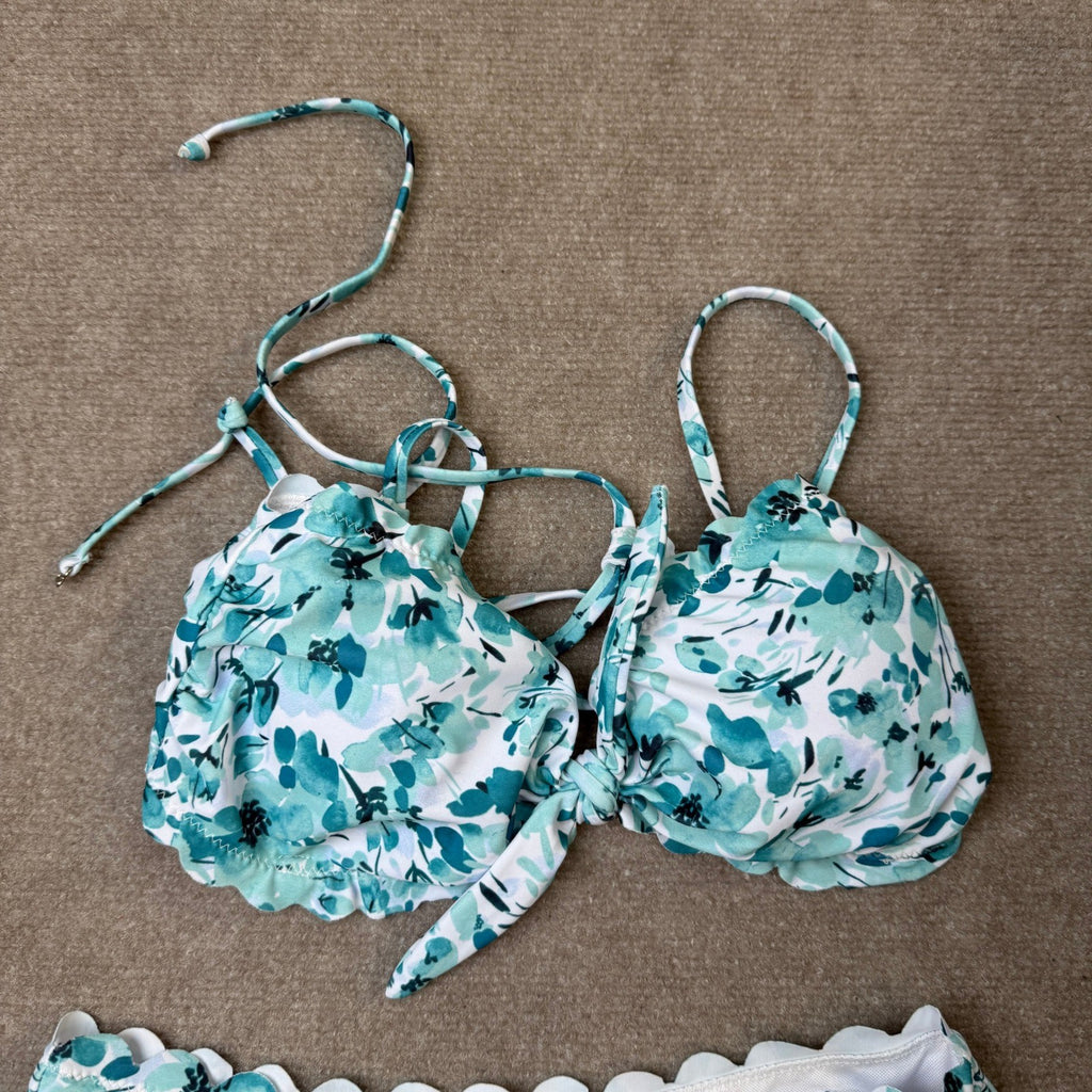 MSRP $32 BYINDED Women's M Two Piece Bikini Strapless Tube Top Mid Waist Bottom