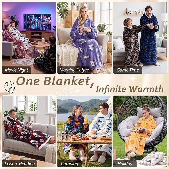 MSRP $36 Capecage Pumpkin Long Wearable Blanket Hoodie with Big Pocket