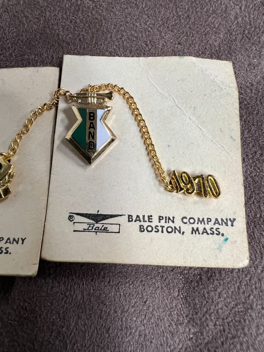 Vintage Student Band 3 Years Enamel Pin 1970 - Bale Pin Company Boston