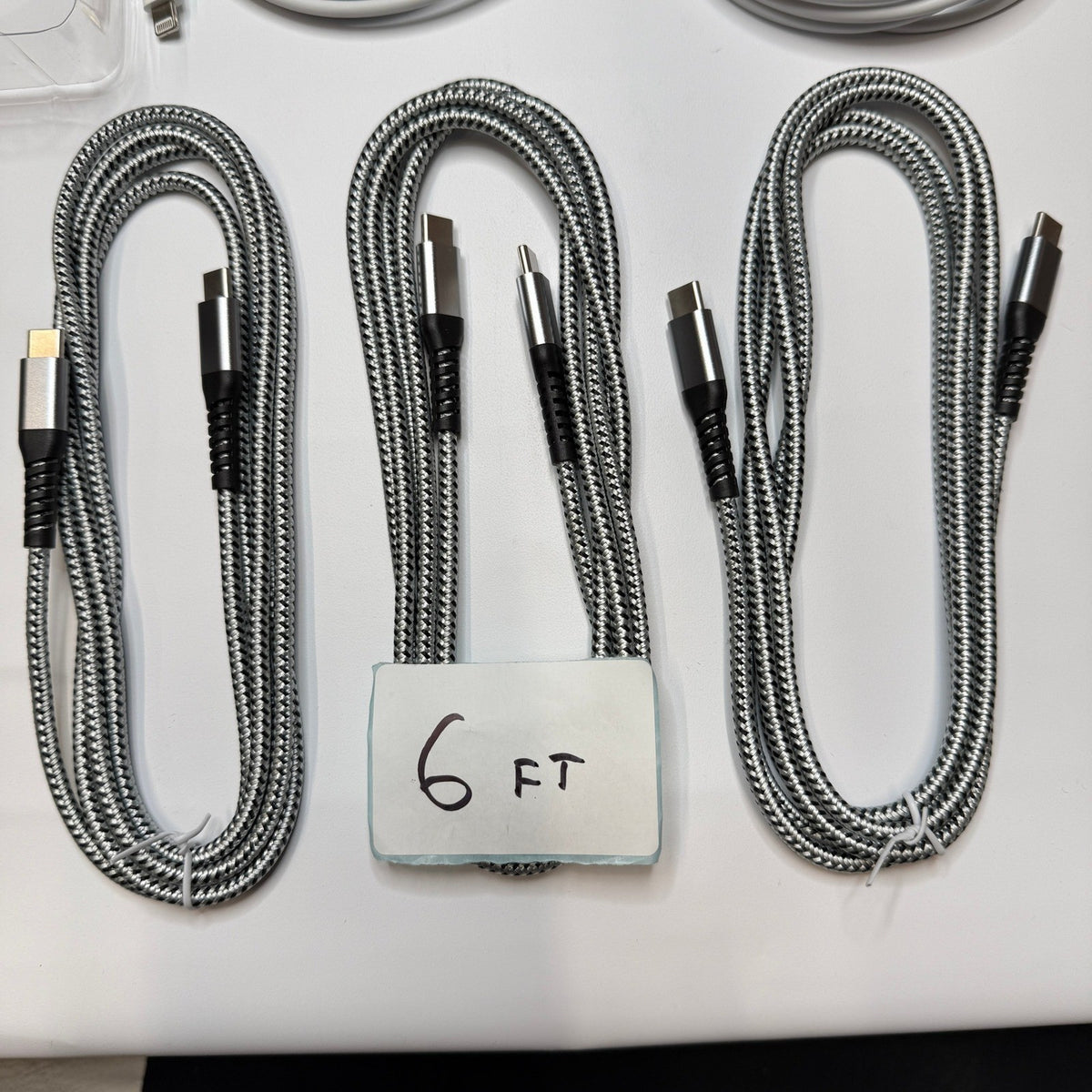 Set of 7 - 5 USB-C to USB-C/Lightning Charging Cables 6ft 10ft, 2 Wall Adapters