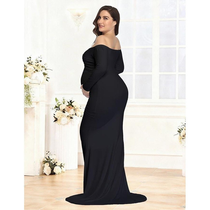 MSRP $44 YnimioAOX Women's XL Maternity Photoshoot Dress Long Sleeve Elegant
