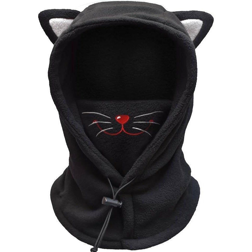 BLUEMARS Kids Size Small Cat Winter Hat Balaclava, Fleece Cold-Weather Hood for