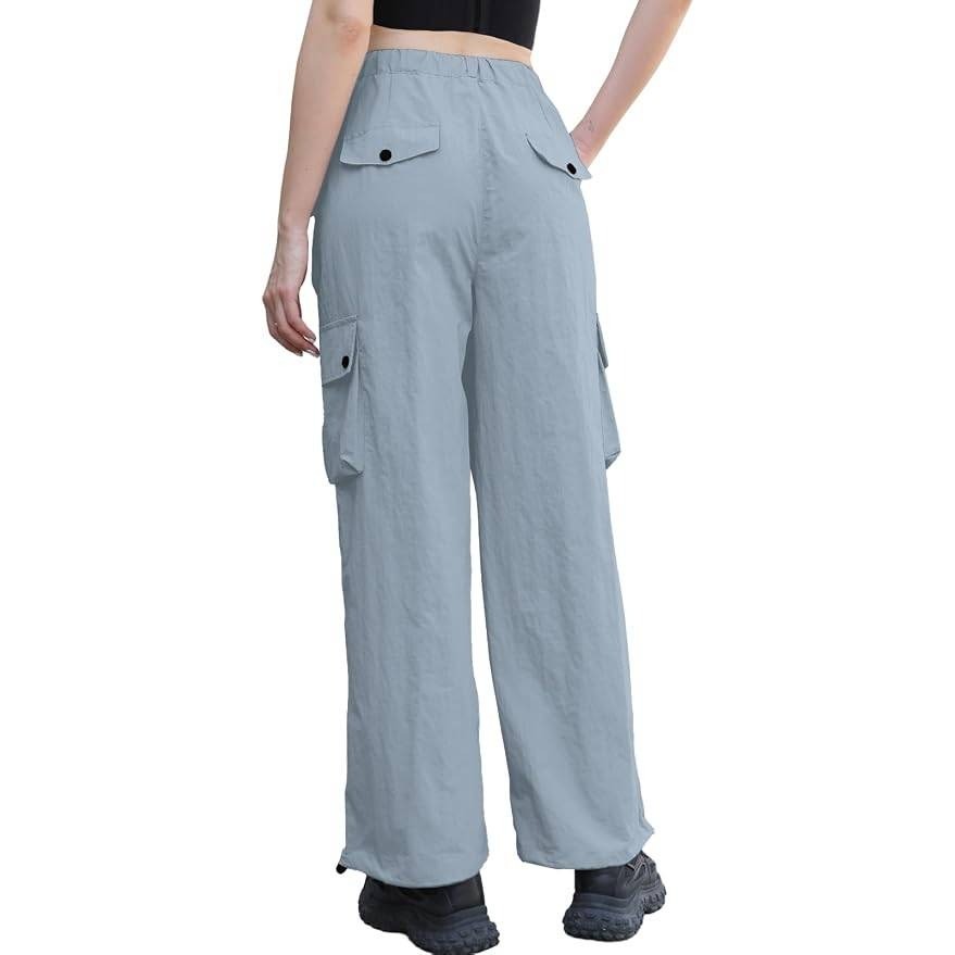 MSRP $39 Cromoncent Women's L High Waist Parachute Pants Y2K Cargo Trousers