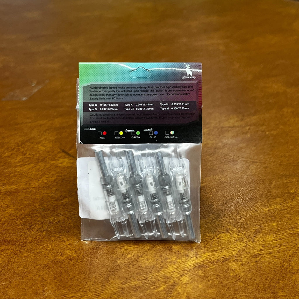 Pack of 6 LED Lighted Nocks for Arrows 0.244"/6.20mm On/Off Switch