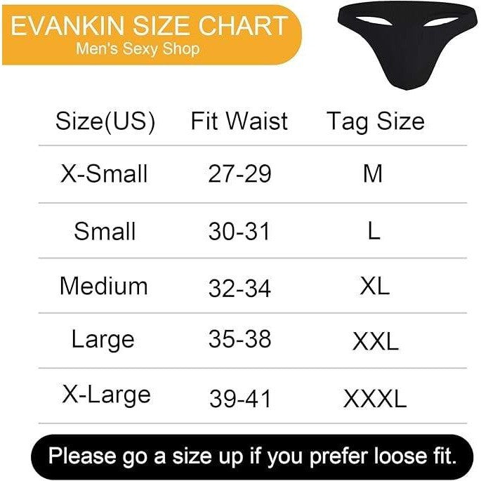 Evankin Men's US S Blue Sexy Soft Underwear Male Bulge Pouch Thong Briefs Stretc
