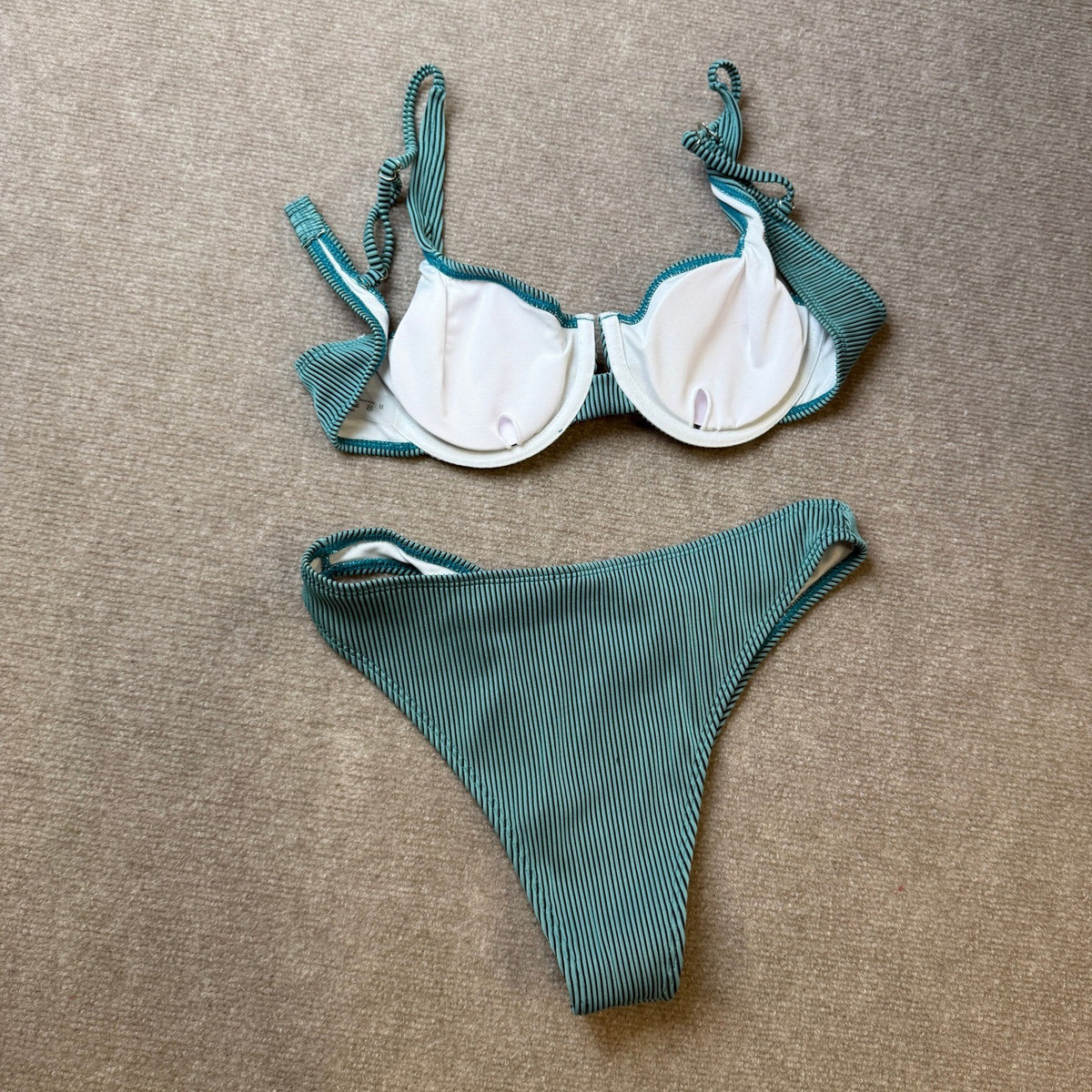 MSRP $39 SweatyRocks Women's M Two Piece Bikini Set Striped Print Push Up Swims
