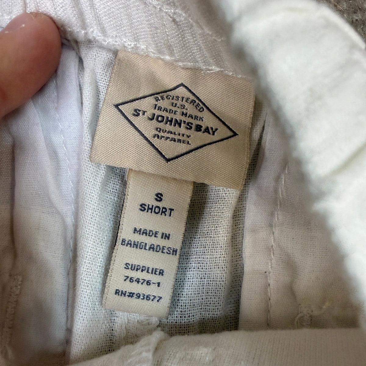 MSRP $48 St. John's Bay Womens S Short White Wide Leg High Rise Pull-On Pants