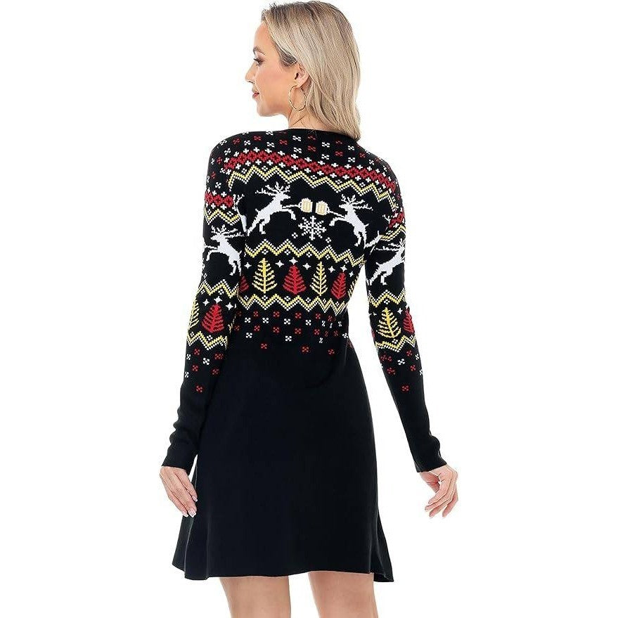 MSRP $38 Magrank Women's M Christmas Ugly Sweater Dress Long Sleeve Knit Pullov