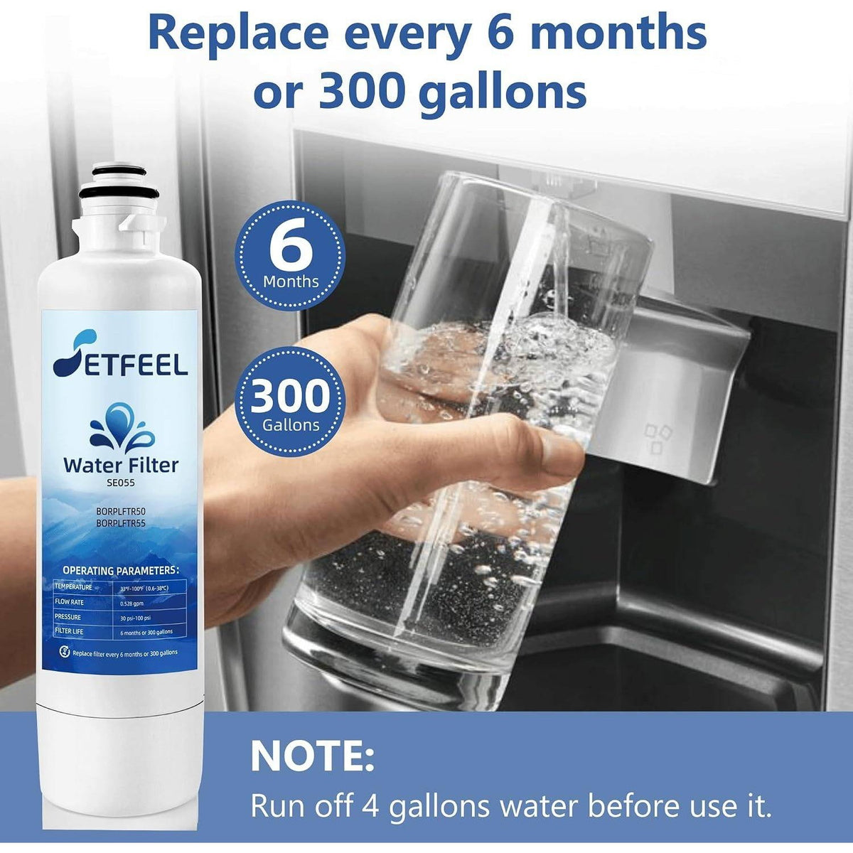 Pack of 3 SETFEEL 11032531 Ultra Clarity Pro Water Filter For Bosch Refrigerator