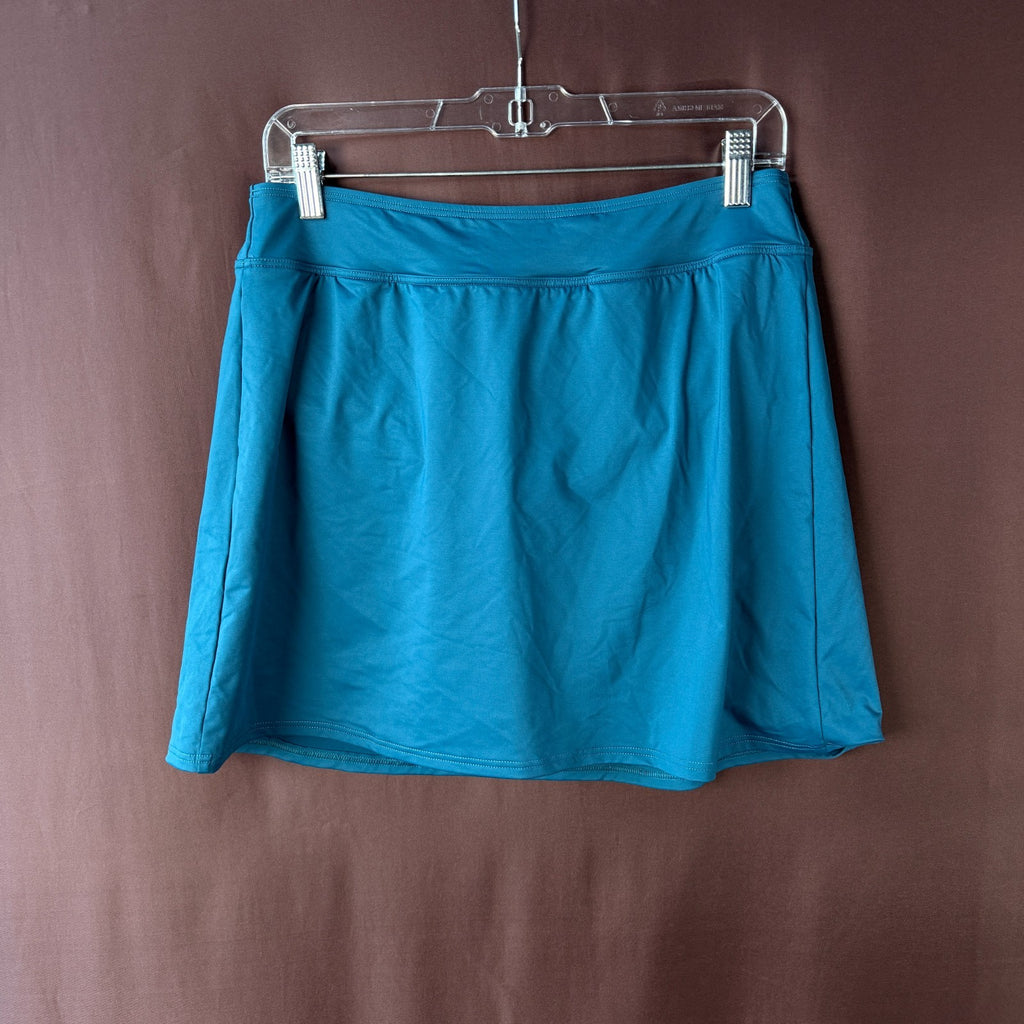 Lands' End Women's 4,4LONG UPF 50 Swim Skirt Swim Bottoms Baltic Teal