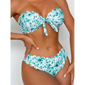 MSRP $32 BYINDED Women's M Two Piece Bikini Strapless Tube Top Mid Waist Bottom