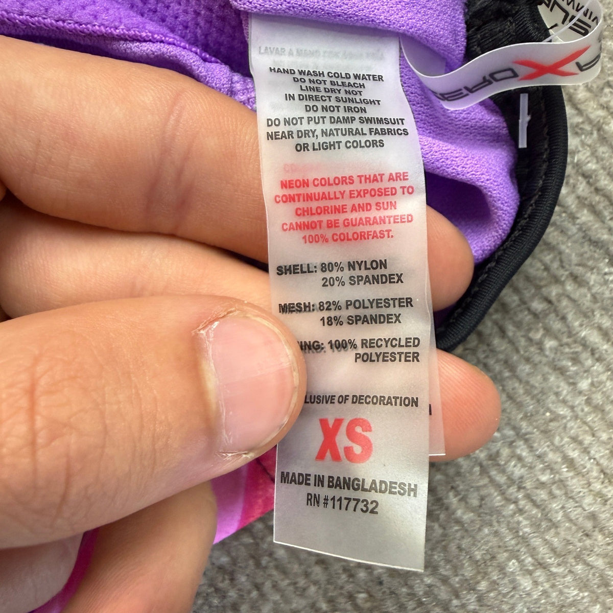 MSRP $54 ZeroXPosur Women's XS Lilac Sun Smart UPF 30+ Scuba Tankini Top E98134