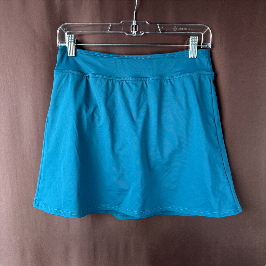 Lands' End Women's 4, 4 LONG UPF 50 Baltic Teal Swim Skirt Swim Bottoms