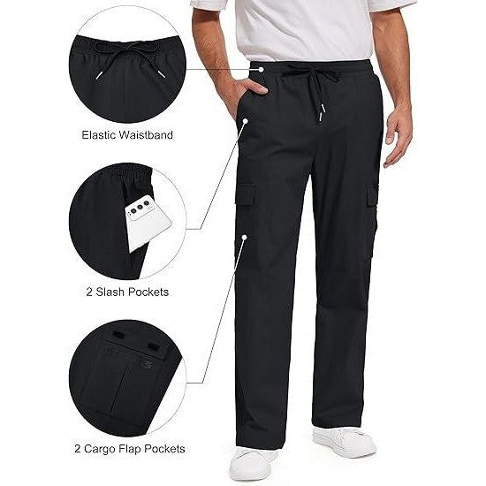 MSRP $39 Tallemon Men's 32" M Black Casual Cargo Pants Hiking Workout Joggers