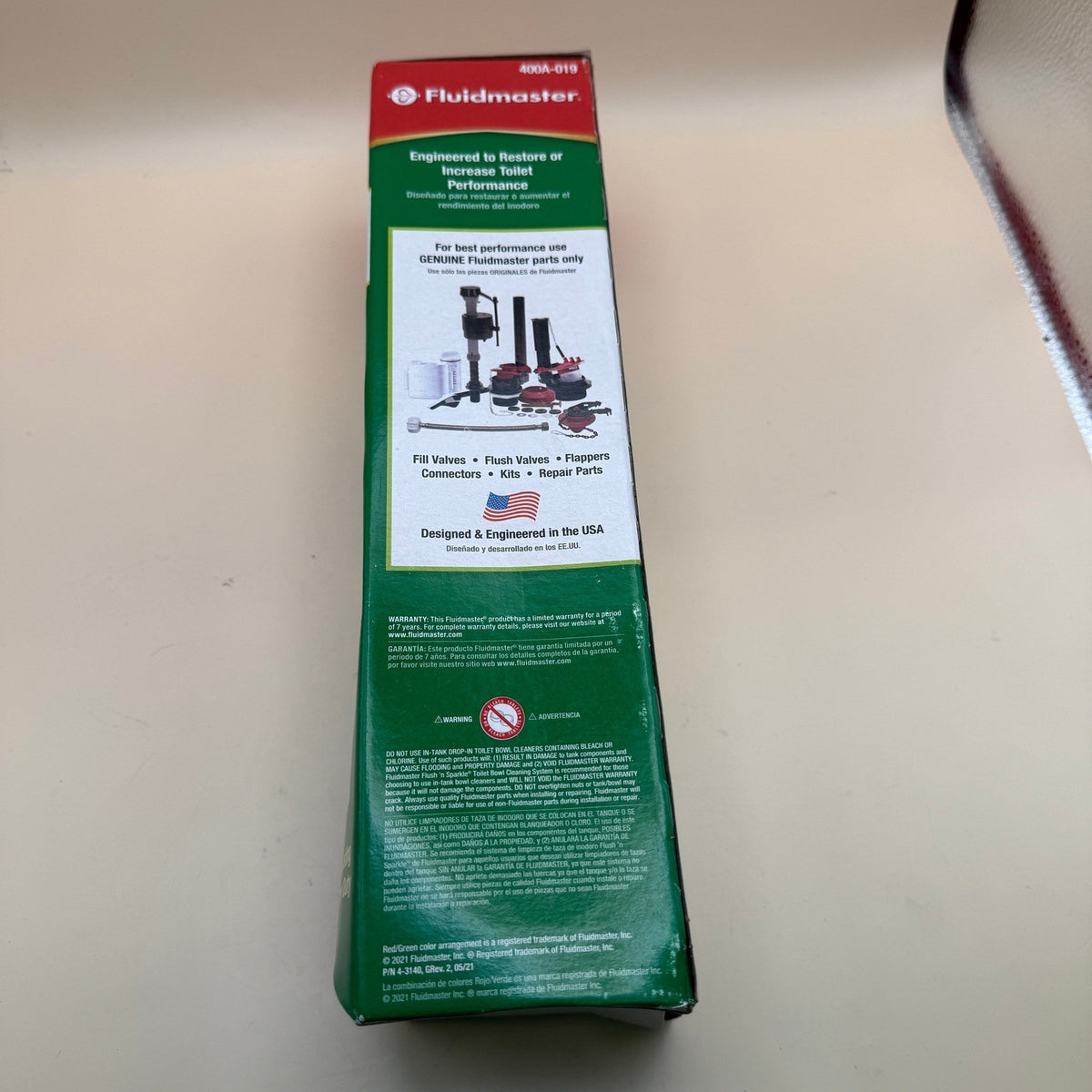 Fluidmaster 400A-019 Universal Toilet Fill Valve with Brass Shank