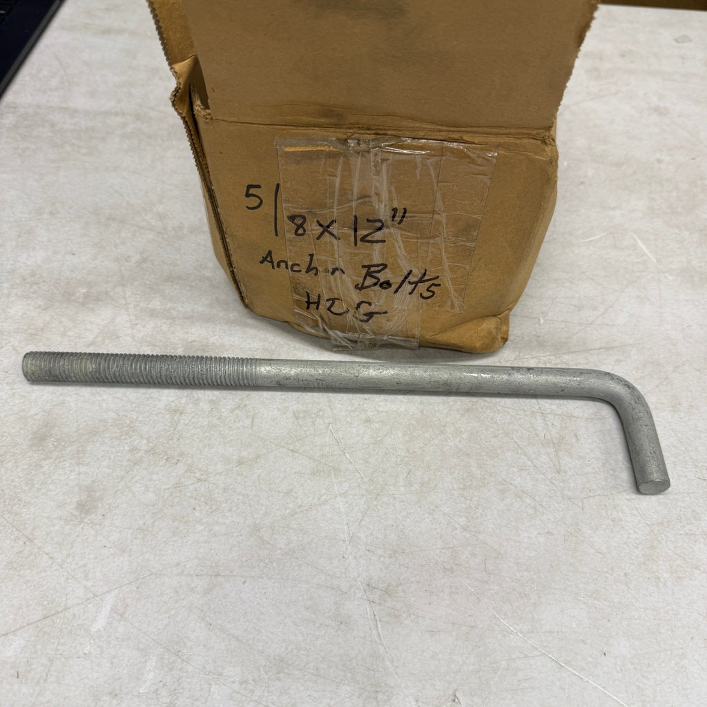 Pack of 32 L-Type Anchor Bolts 5/8 x 12" HDG Hot Dip Galvanized w/ Nuts
