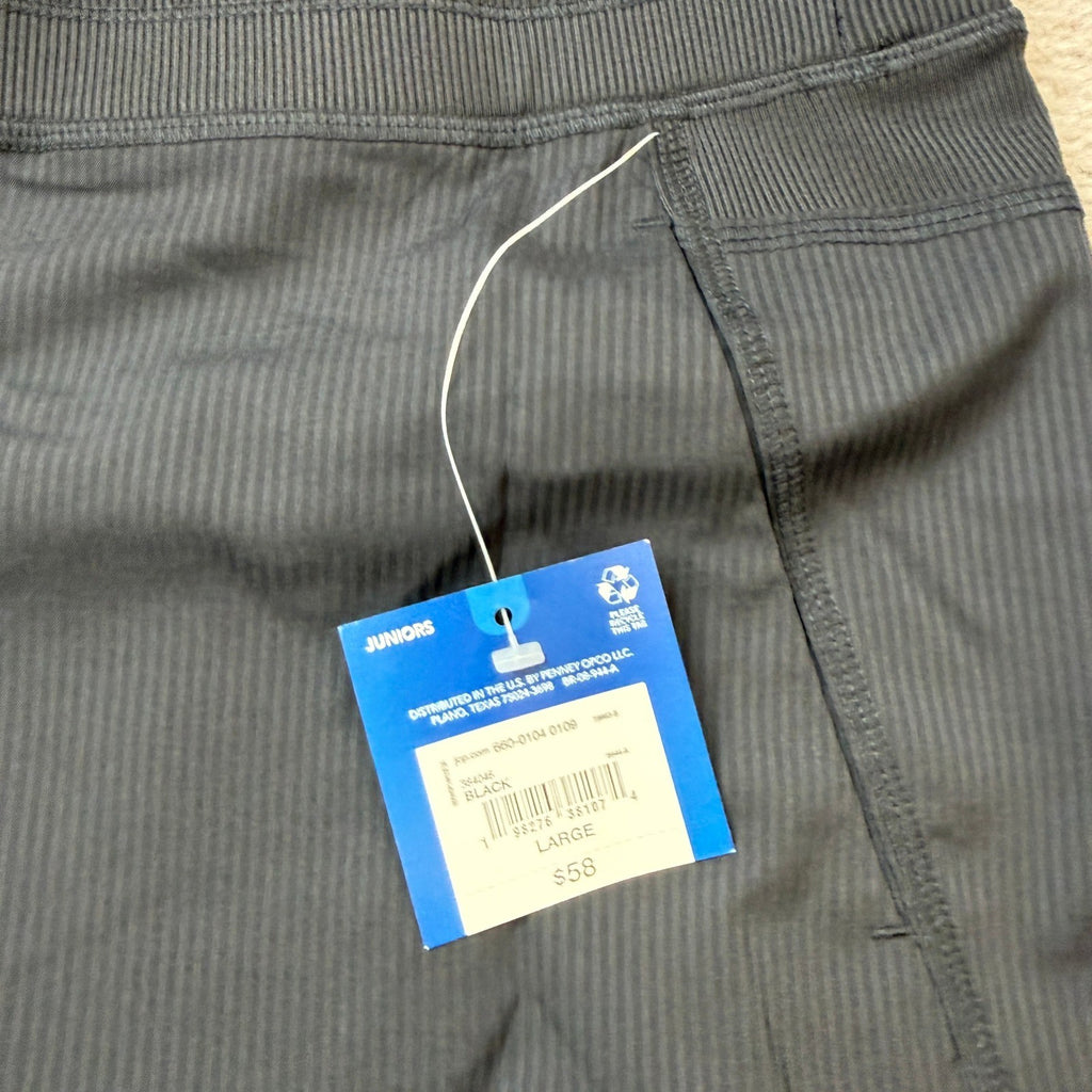 MSRP $58 Arizona Womens Juniors L Black Straight Mid Rise Lounge Pants