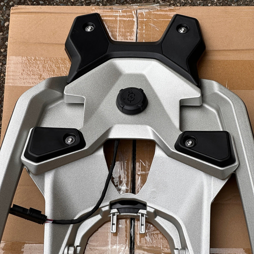 FWXEOZ Silver Motorcycle Rear Luggage Rack with USB Port for BMW R1300GS R 1300