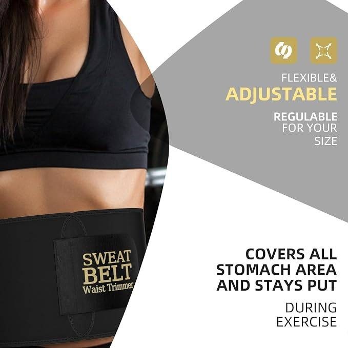 ZPP Waist Trainer Trimmer Sweat Belt for Women & Men Neoprene Size M