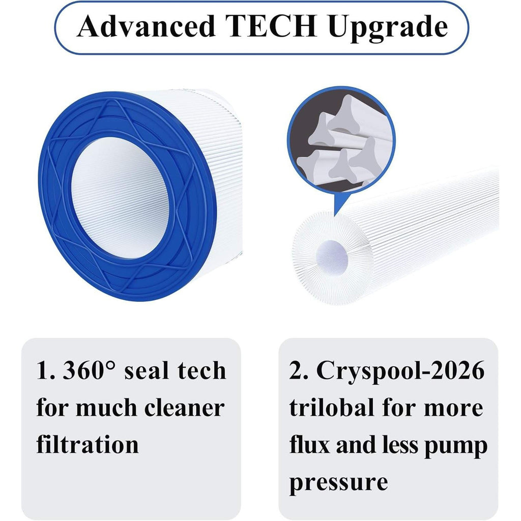 Cryspool 09006 Spa Filter Replaces CFR-50, PJ50-4, C-9650, FC-1460 50 Sq.Ft Hot