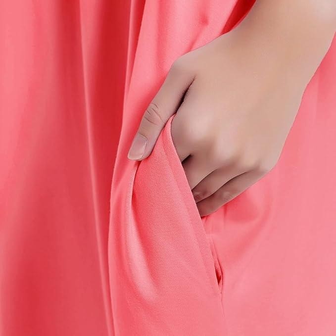 KFUBUO Plus Size Nightgowns for Women Coral Pink Fit S-5XL Oversized Sleep