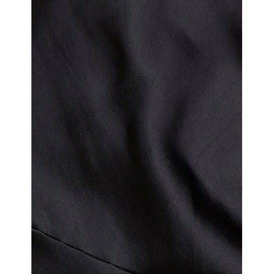 MSRP $62 VUBIYA Women's M Black Satin Halter Neck Midi Dress Elegant Sexy Back