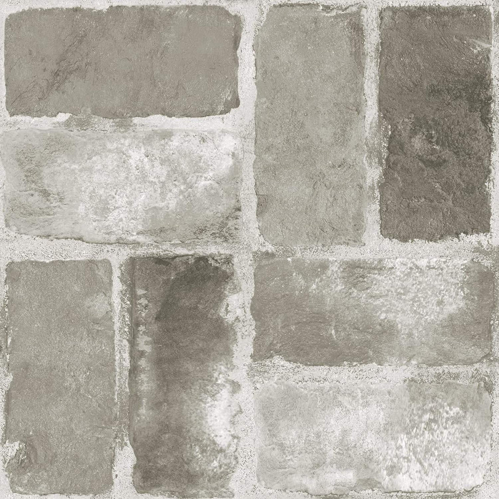 Pack of 10 FloorPops 12"x12" Harvard Brick Grey Peel & Stick Floor Tiles