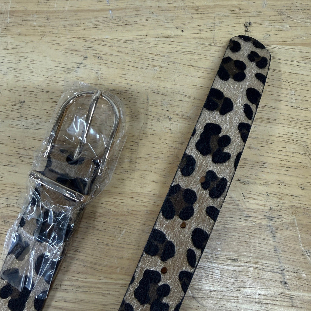 MSRP $19 VONMELLI Women's Leopard Belt for Jean Pant Fashion Gold Buckle Ladies