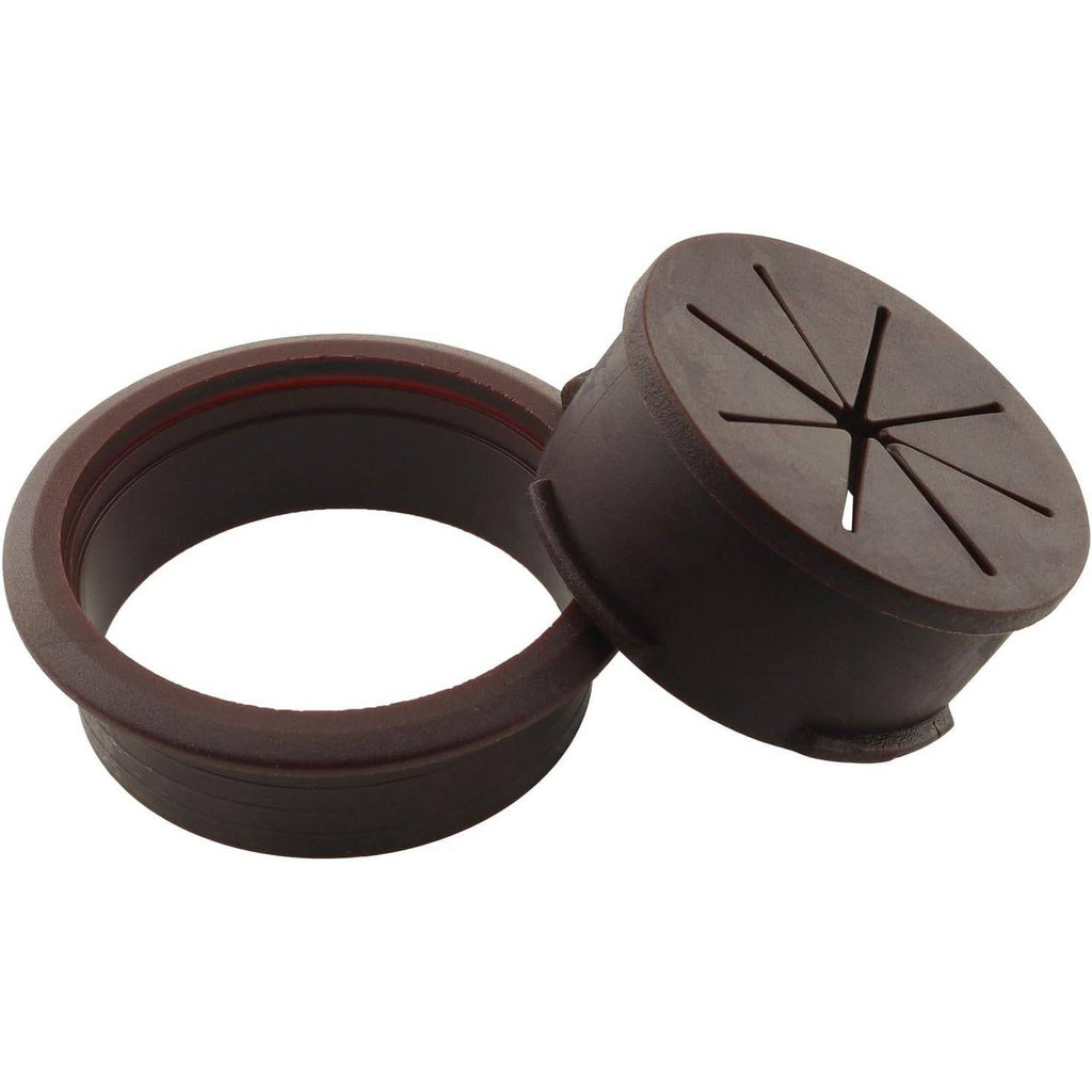 Pack of 2 HJGarden Brown 50mm Desk Grommets Wire Hole Cover Flexible Desk Cord