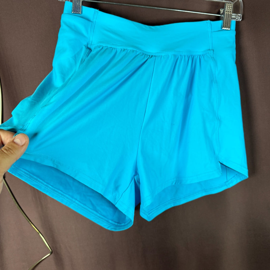 Lands' End Women's XS-S LONG Quick Dry Board Shorts Swim Bottoms Blue