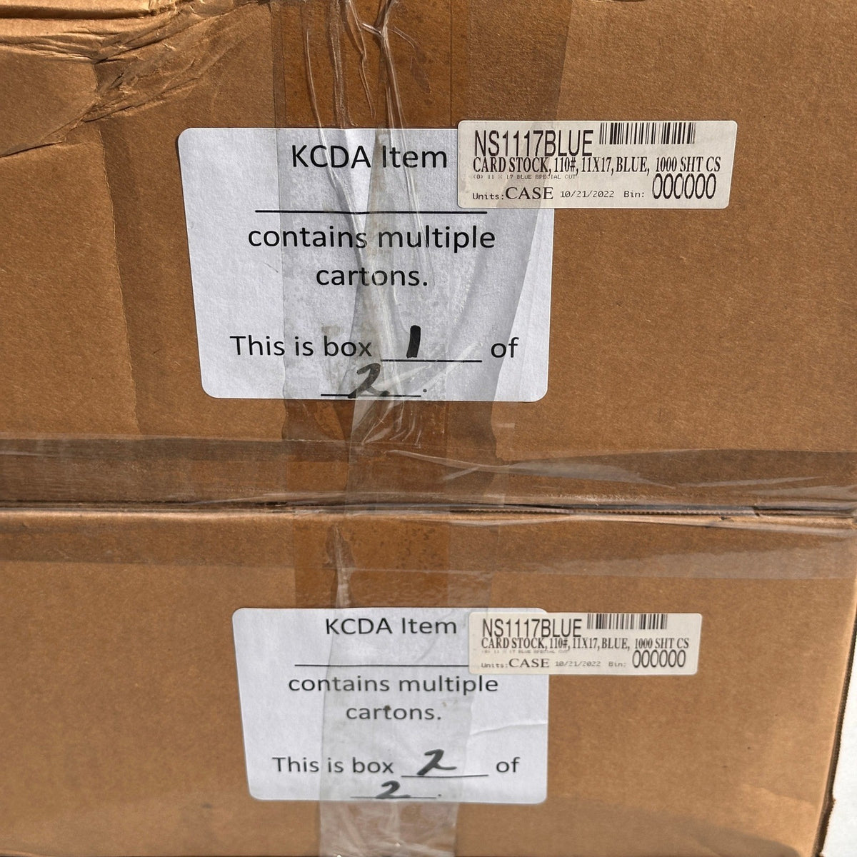 1000 Sheets (2 Boxes of 500) Blue Card Stock 110lb 11 x 17"