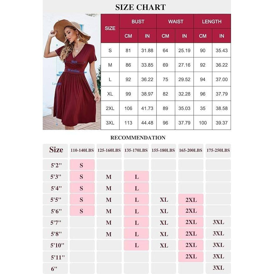 MSRP $44 WEACZZY Women's XL Summer Dress Wrap V-Neck Knee Length Party Casual