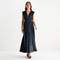 MSRP $130 Sam and Jess 14 Rich Black Velvet V-Neck Maxi Evening Gown Dress Sleev
