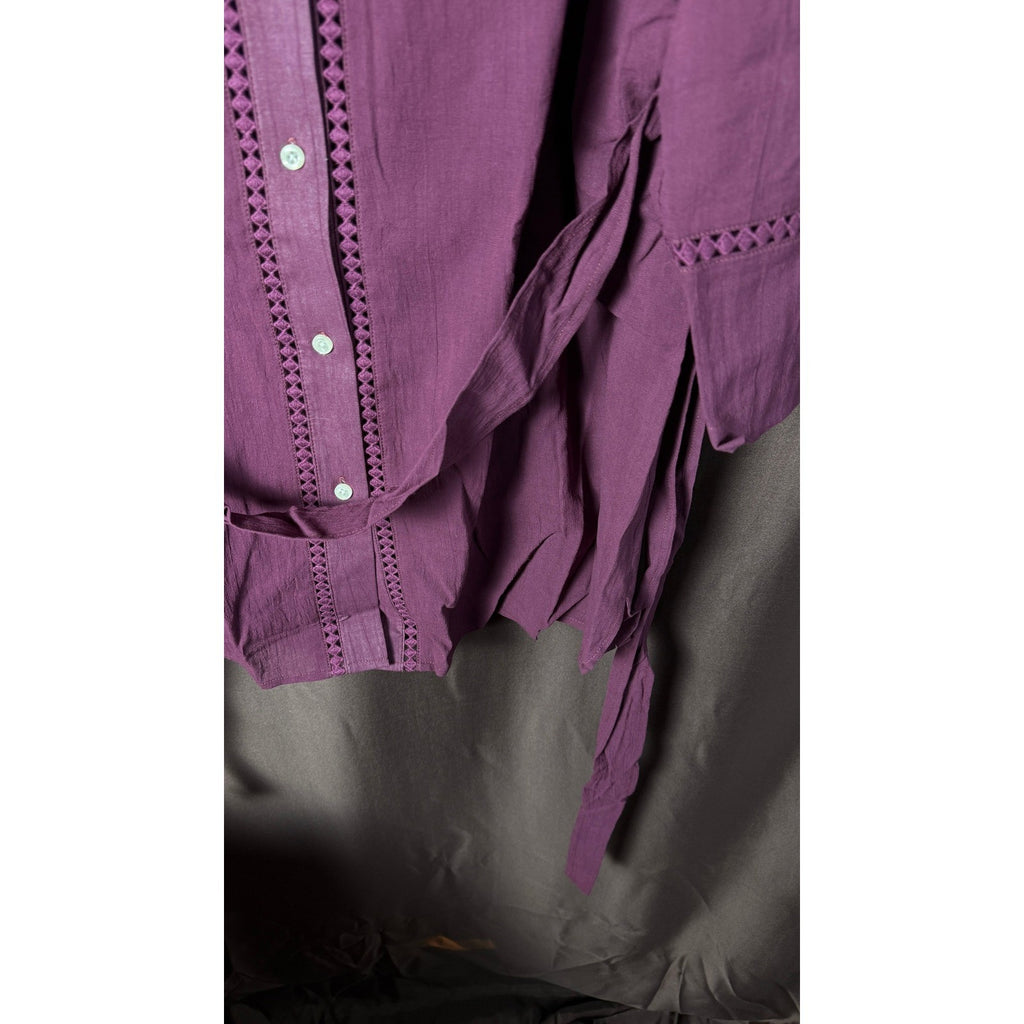 Lands' End Women's 1X (16W-18W) Swim Cover-Up Button Down Shirt Tunic Purple