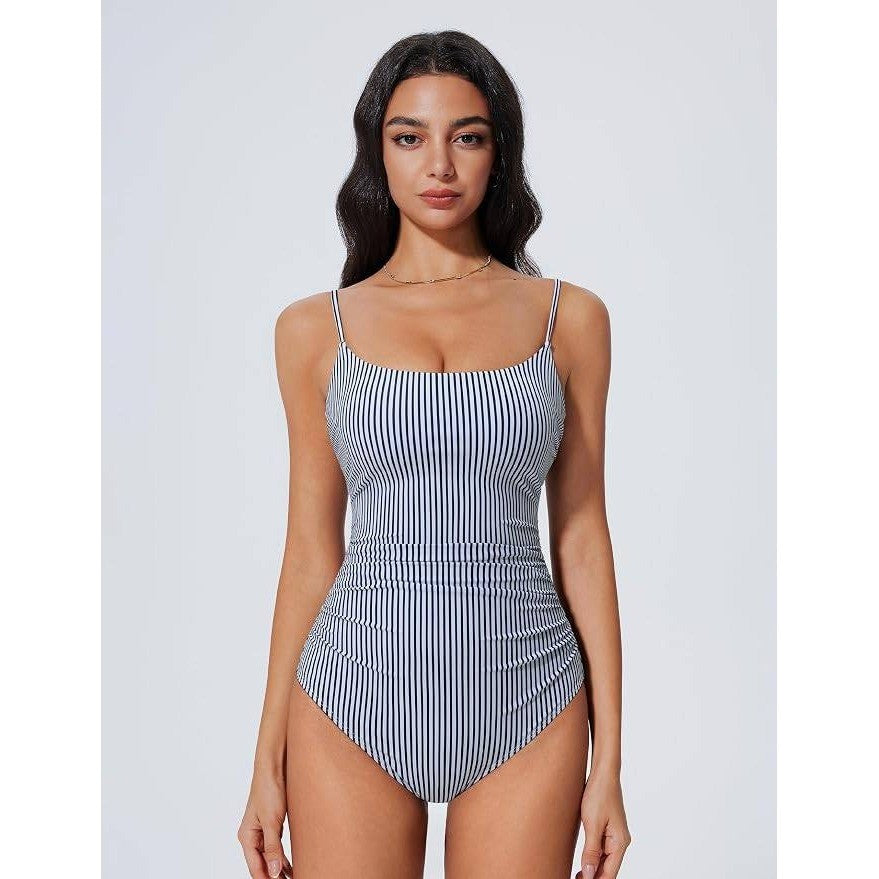 MSRP $50 SUUKSESS Women's M One Piece Tummy Control Swimsuit Crisscross Backless