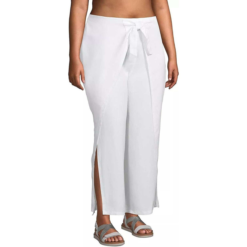 Lands' End Women's S UPF 50 White Pareo Swim Cover Up Pants