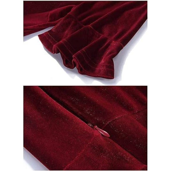 MSRP $47 Women's M Velvet Red Summer Floral Ruffle Sleeve Wear to Work Church