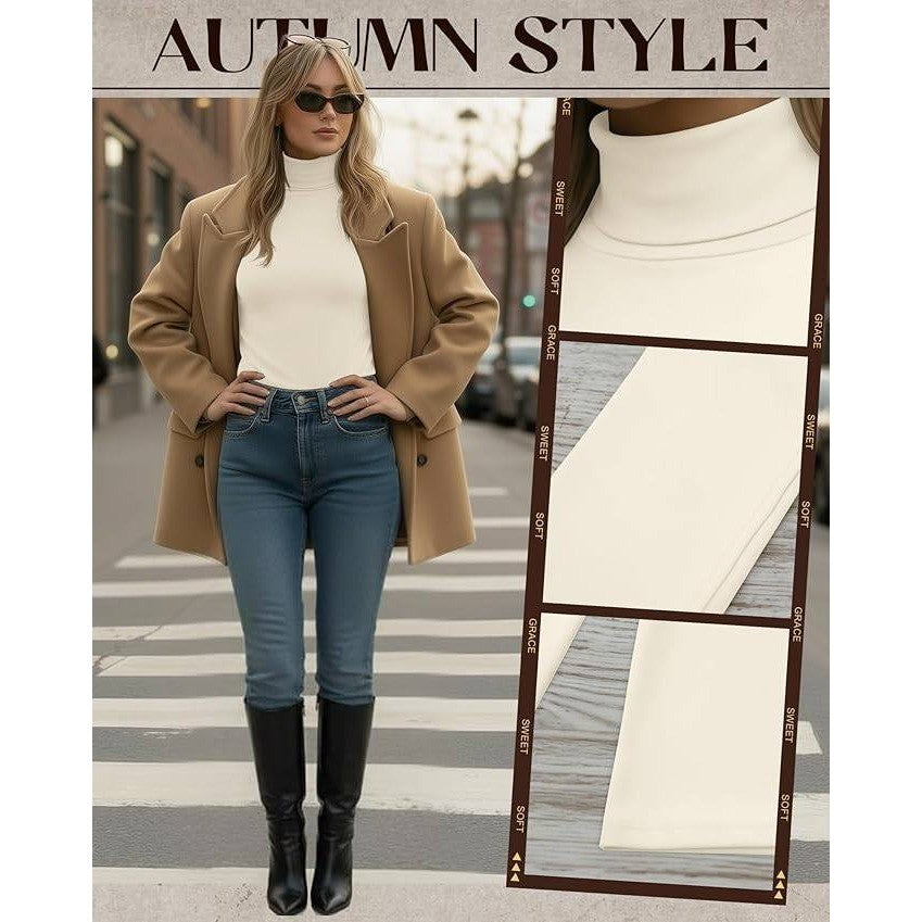 MSRP $52 Sweetyweee 3 Pack Women's XXL Turtleneck Tops Mock Neck Long Sleeve