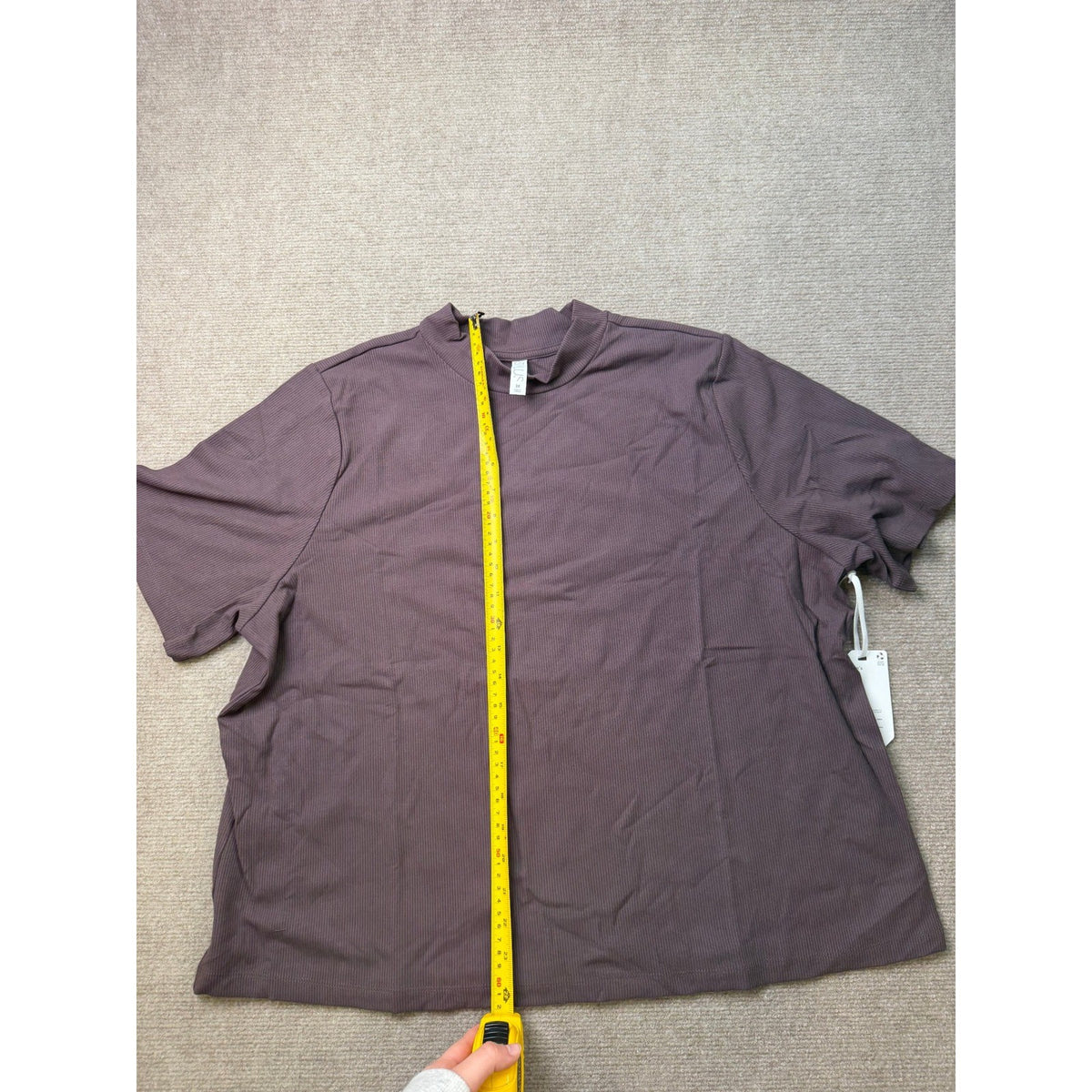MSRP $40 Stylus Womens 2X Raisin Mock Neck Short Sleeve T-Shirt