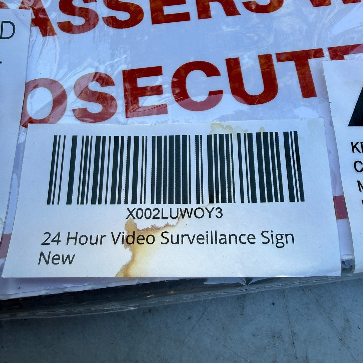 Pack of 2 Venicor 12"x12" 24 Hour Video Surveillance Sign with Stakes Sign