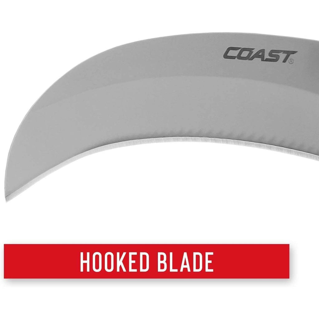 COAST DX300 Double Lock Folding Knife with 3" Hooked Stainless Steel Blade