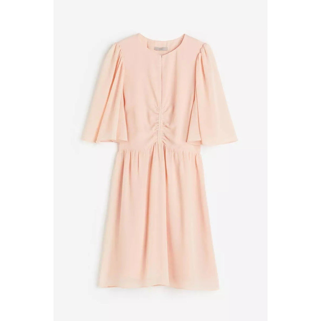 NWT Women's H&M Butterfly-Sleeved Dress Size XL Powder pink