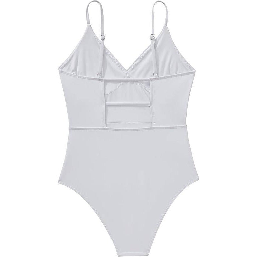 MSRP $48 SUUKSESS Women's S White Sexy Wrap Push Up One Piece Swimsuit Tum