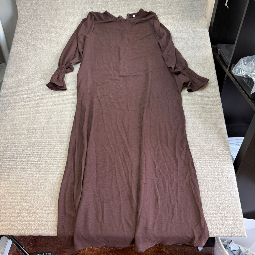 RLLJS Women's XS/S Dark Coffee Prayer Dress Muslim Ramadan Garment