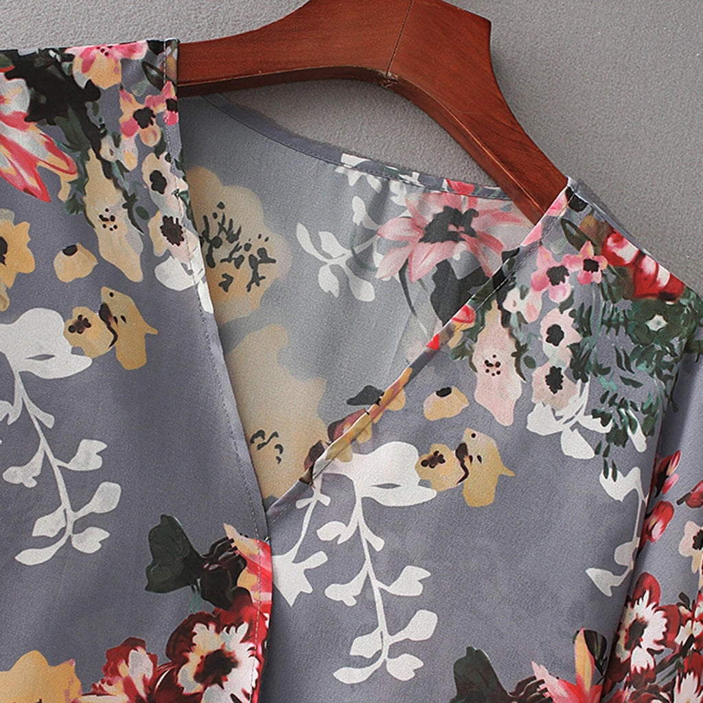 Large Swimsuit Coverup,Swim Suits Women Floral Print Chiffon Cardigan Short