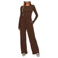 MSRP $49 Darong Women's XS Coffee 2 Piece Outfits Lounge Sets Long Sleeve Tops
